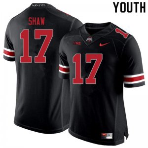 NCAA Ohio State Buckeyes Youth #17 Bryson Shaw Blackout Nike Football College Jersey PEX5145LL